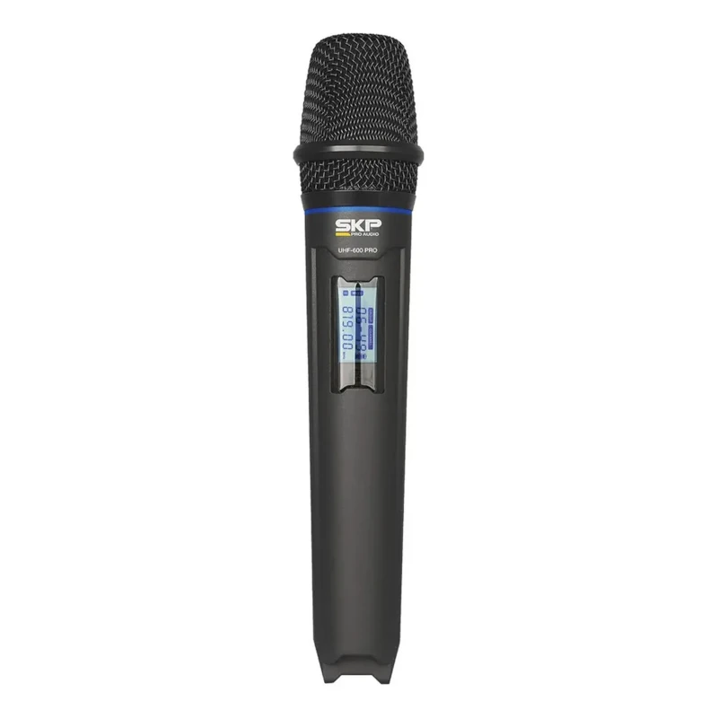 Microfono Inalambrico Skp Uhf 600 Pro Auto Scan 300 Canales Negro